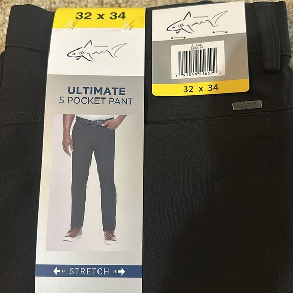 NWT Greg Norman Men's Ultimate 5 Pocket Black Pants Size 32 x 34 - Picture 2 of 4
